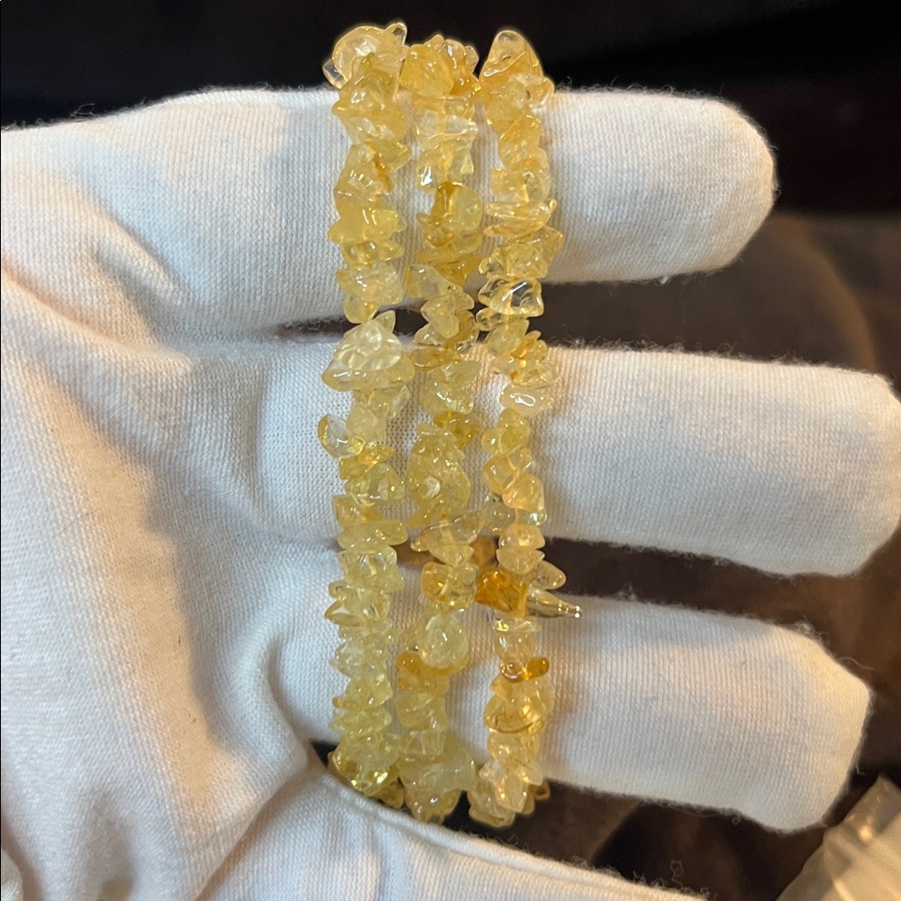 3 Row Natural Citrine Rock Bracelet with 925 Silver Clasp 7.25” - Picture 5 of 7